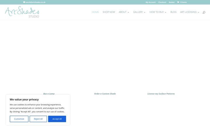 Screenshot of artshades.co.uk