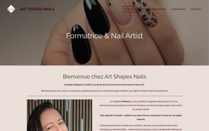 Screenshot of artshapesnails.com