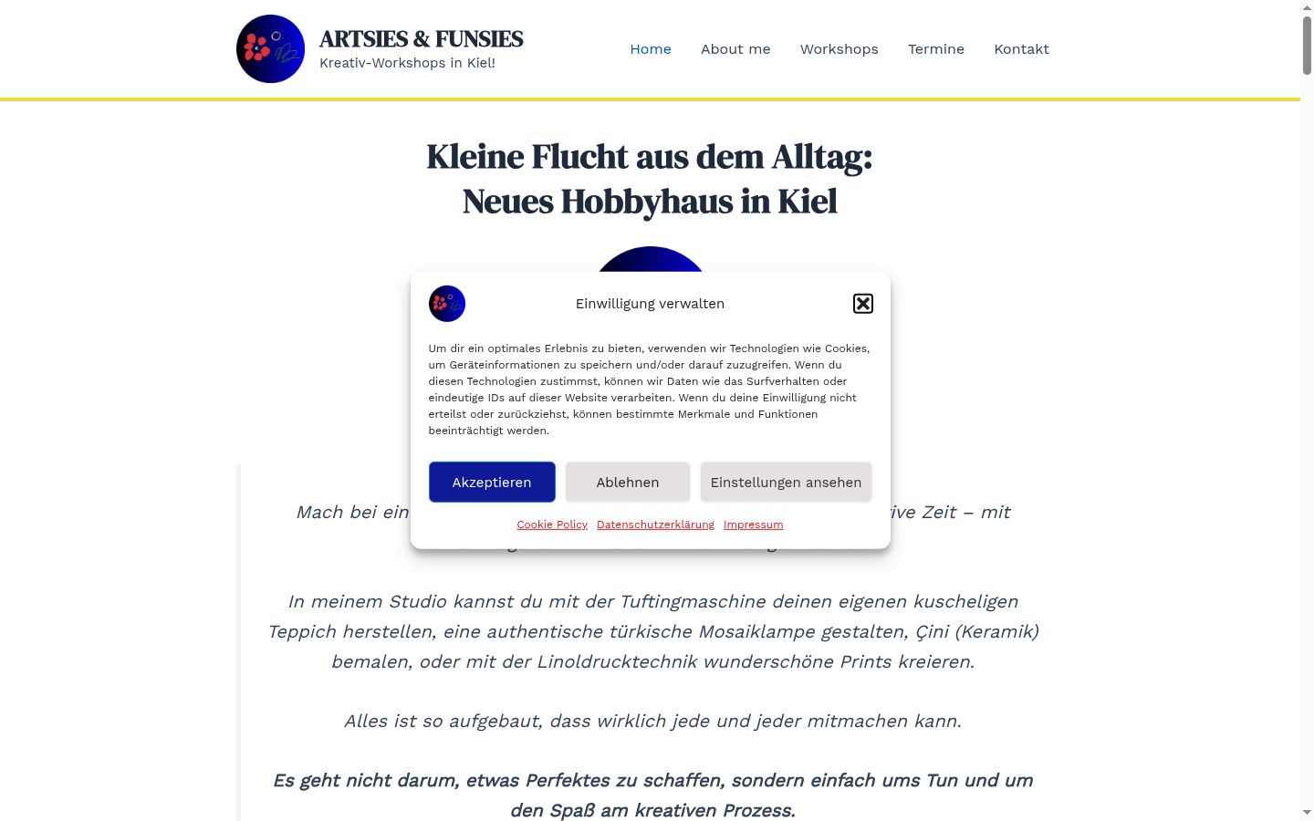 Screenshot tal-banner tal-kunsens muri qabel kwalunkwe interazzjoni