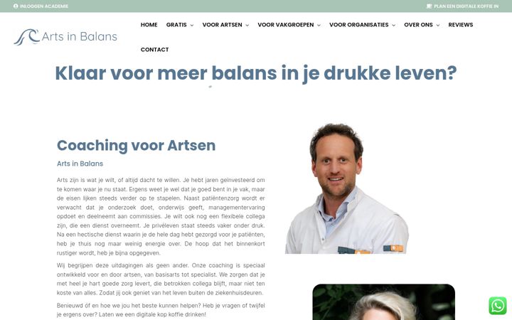 Screenshot of artsinbalans.nl