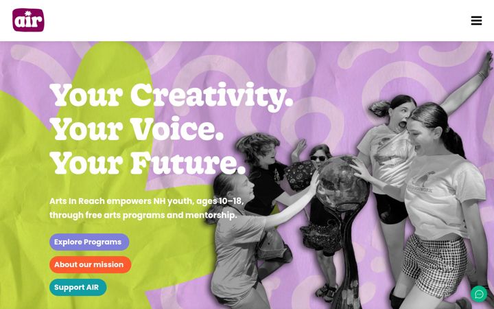 Kuvakaappaus sivustosta artsinreach.org