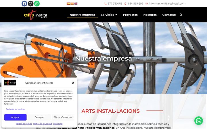 Ekrānuzņēmums no artsinstal.com