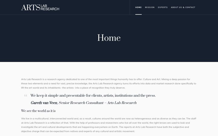 Screenshot of artslabresearch.com