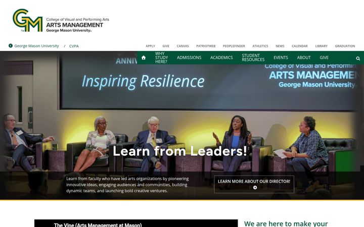 Screenshot of artsmanagement.gmu.edu