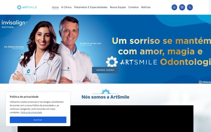 Skärmbild av artsmileodontologia.com.br