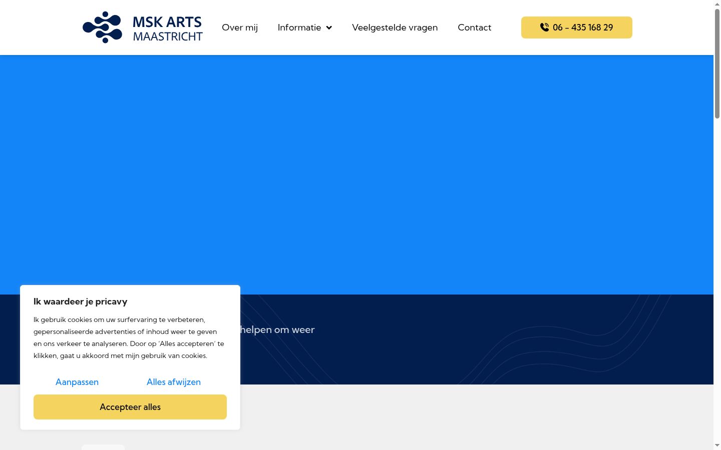 Screenshot des Einwilligungsbanners vor jeglicher Interaktion