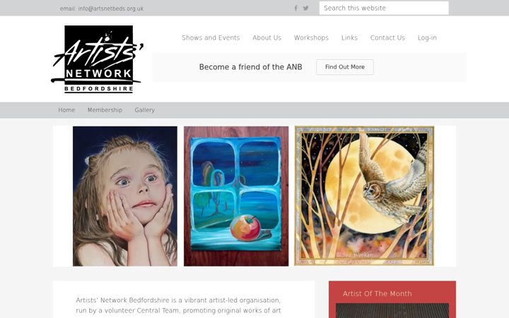 Screenshot of artsnetbeds.org.uk
