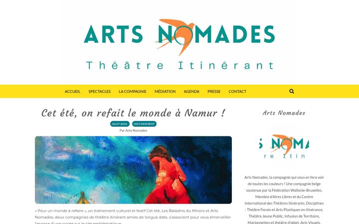 Screenshot of artsnomades.be
