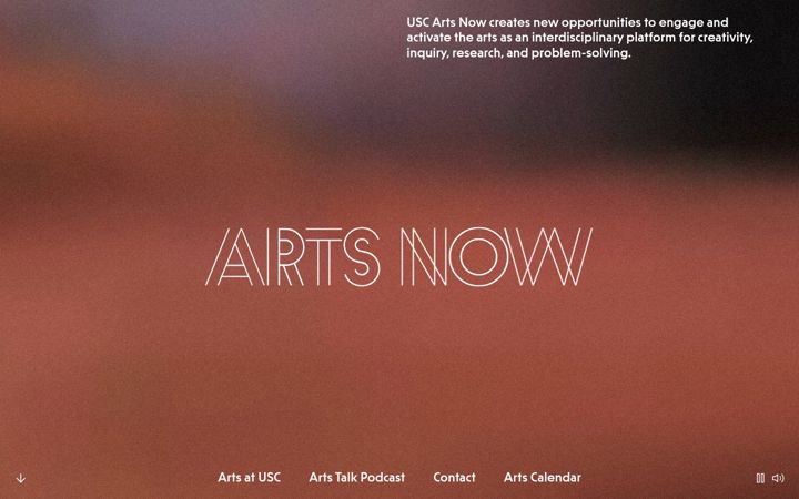 Screenshot of artsnow.usc.edu