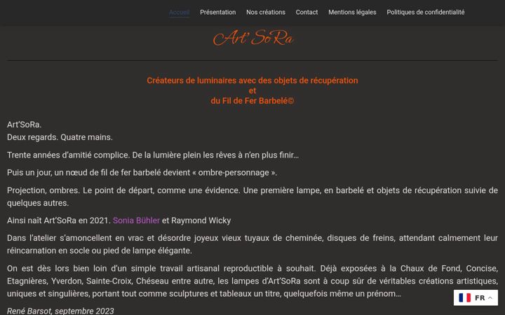 Captura de ecrã de artsora.ch