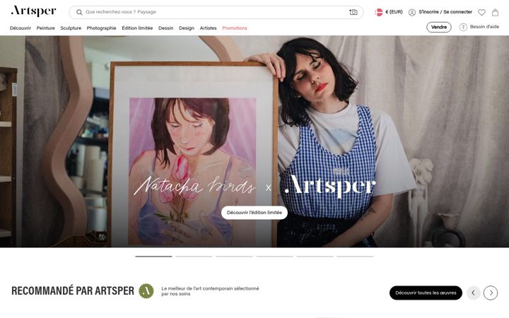 Screenshot von artsper.com