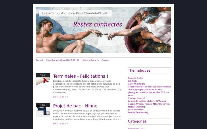Screenshot of artsplastiques-paulclaudelhulst.com