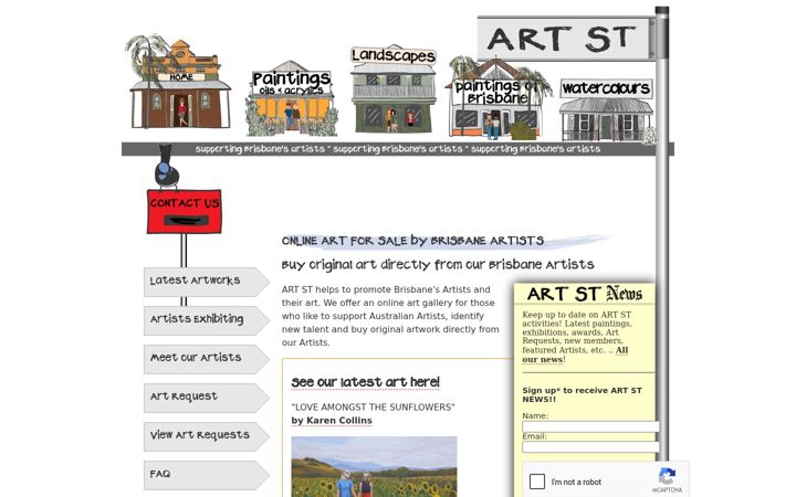 Екранна снимка на artst.com.au