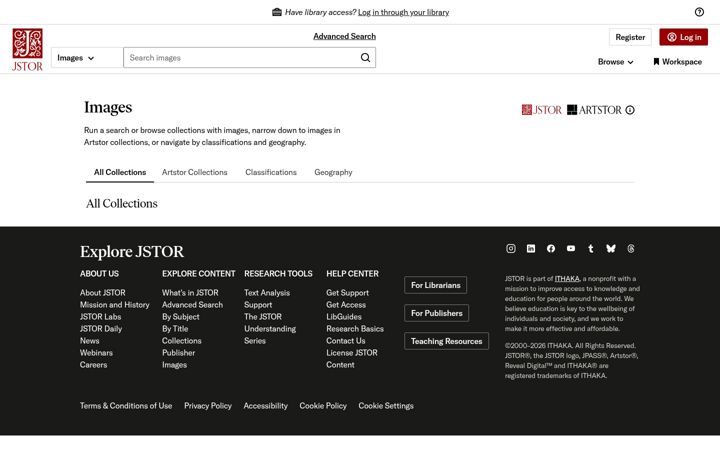 Screenshot of artstor.org