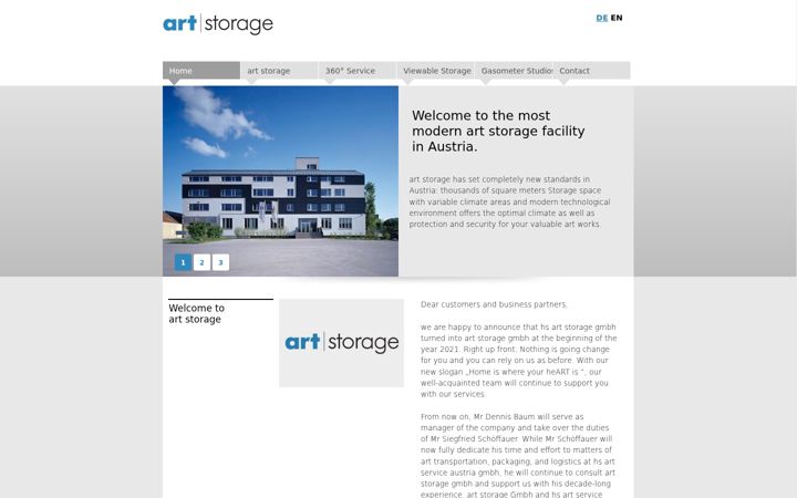 Captura de ecrã de artstorage.at