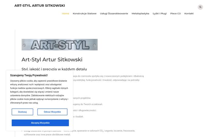 Captură de ecran a artstyl.pl