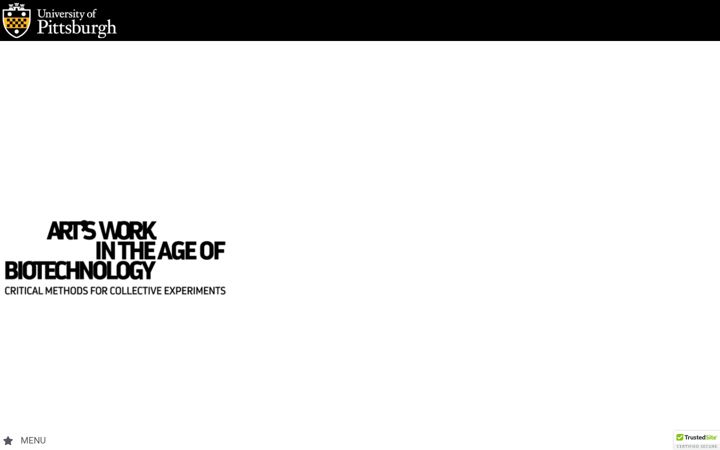 Screenshot of artsworkintheageofbiotechnology.org