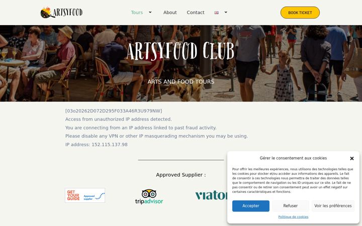 Screenshot of artsyfood.club