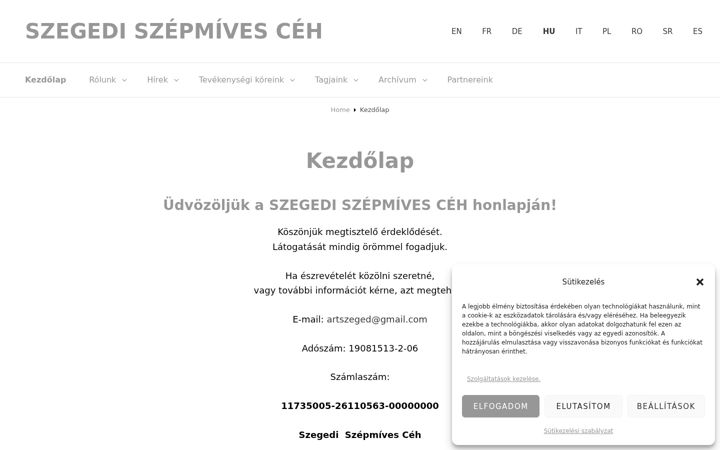 Screenshot stránky artszeged.hu