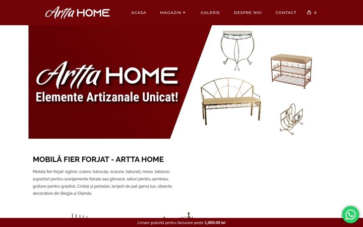 Screenshot of arttahome.ro