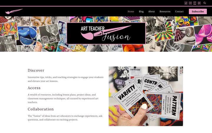 Skärmbild av artteacherfusion.com
