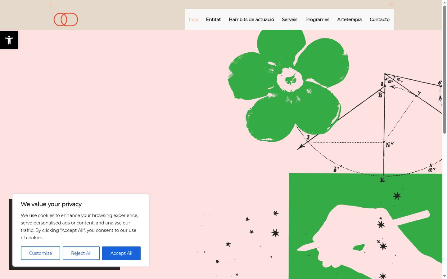 Screenshot of the consent banner shown before any interaction