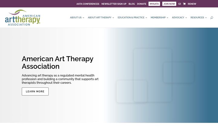 Screenshot stránky arttherapy.org