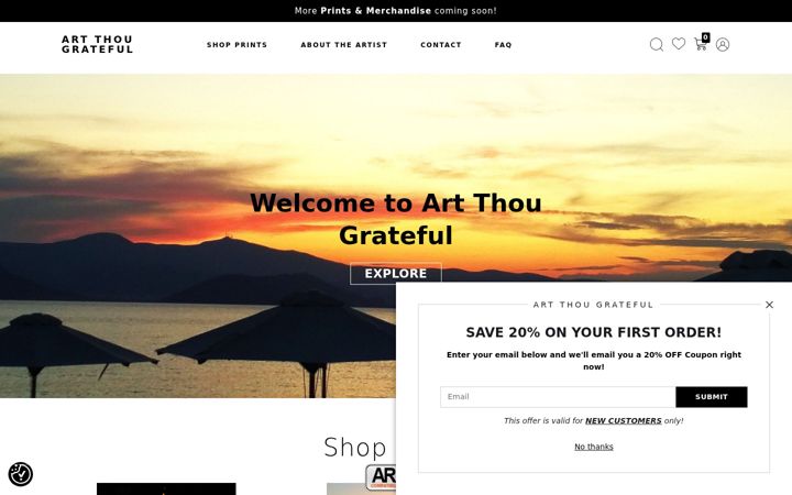 Skærmbillede af artthougrateful.com
