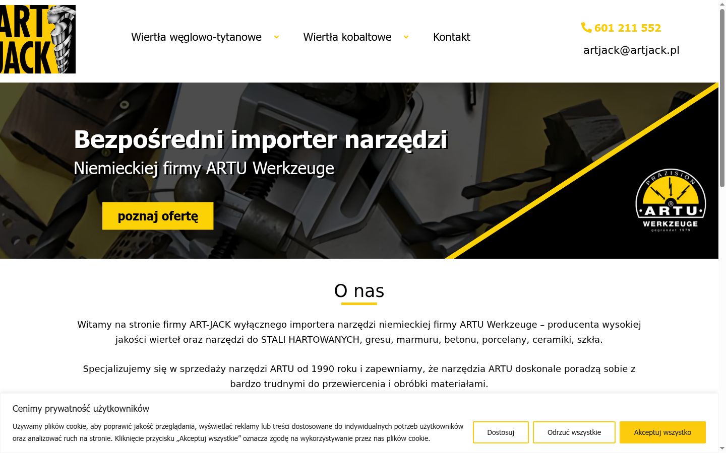 Zrzut ekranu banera zgody wyświetlanego przed jakąkolwiek interakcją