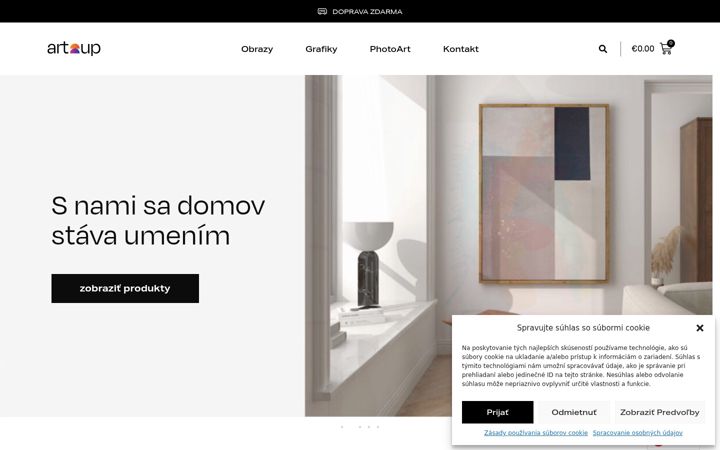 Snímek obrazovky artup.sk