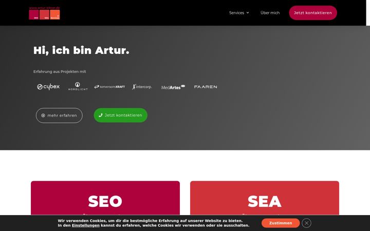 Snímek obrazovky artur-kliner.de