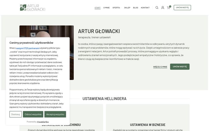 Zrzut ekranu arturglowacki.pl