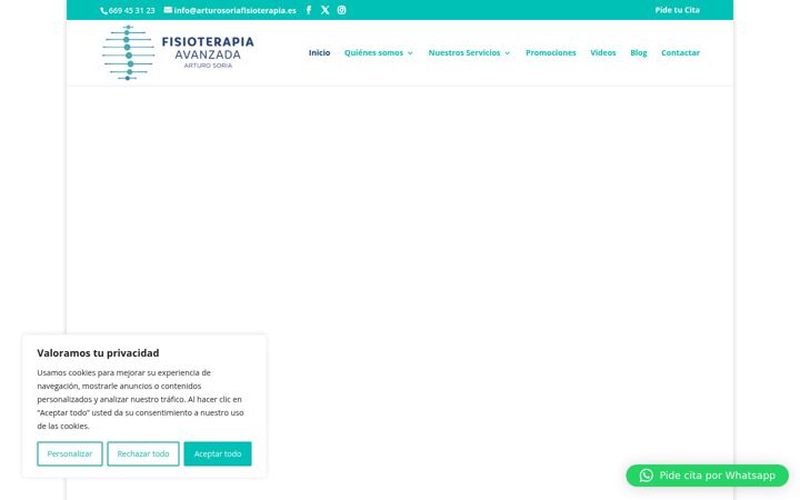 Captura de pantalla de arturosoriafisioterapia.es