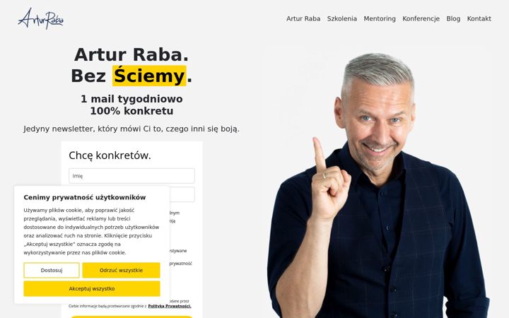 Captură de ecran a arturraba.com