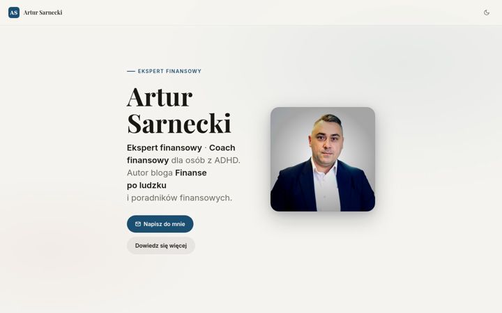 Screenshot of artursarnecki.eu