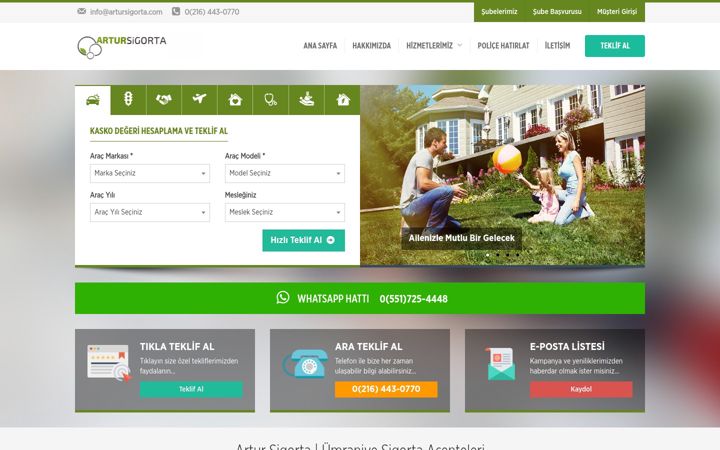Zrzut ekranu artursigorta.com