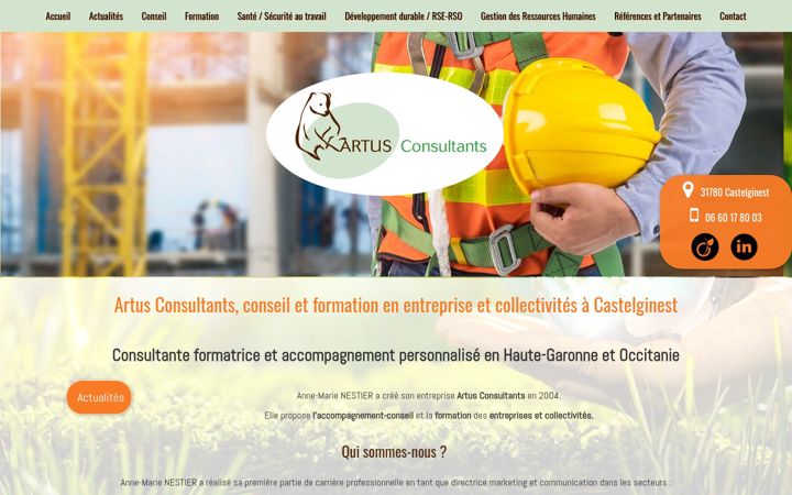 Skjámynd af artusconsultants.com