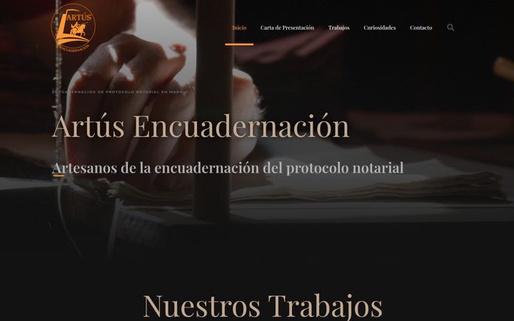 Captură de ecran a artusencuadernacion.es