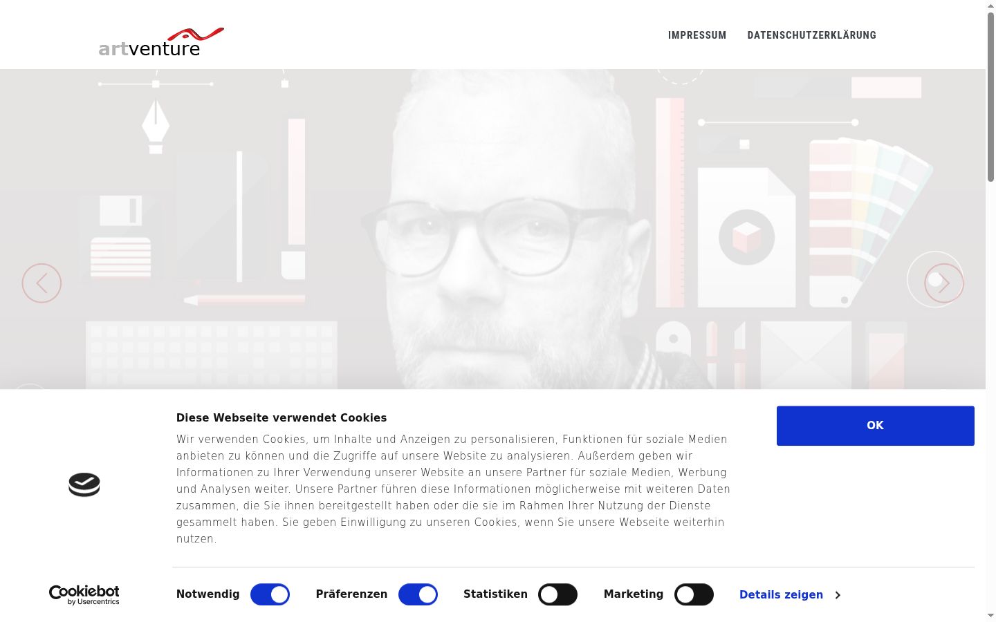 Screenshot van de toestemmingsbanner zoals getoond vóór enige interactie