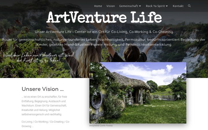 Captură de ecran a artventurelife.net
