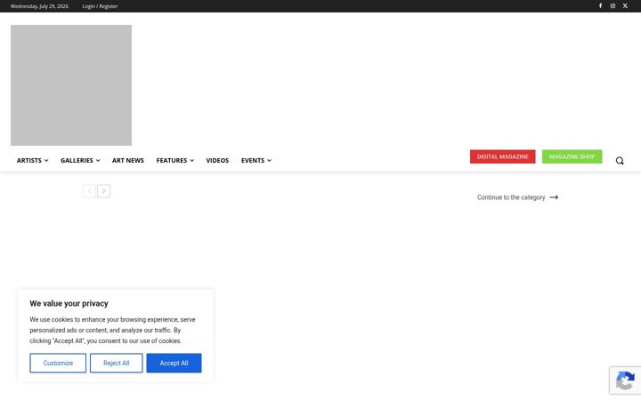 Captură de ecran a artventuremagazine.com