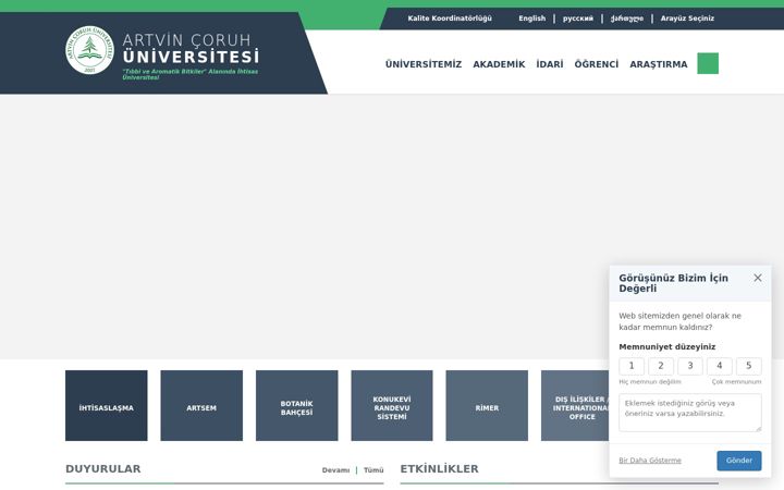 Screenshot of artvin.edu.tr