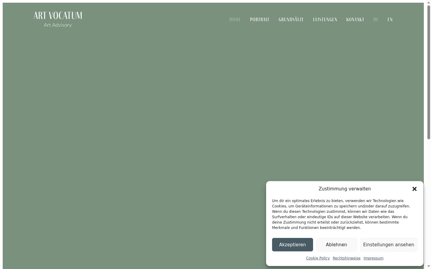 Screenshot van de toestemmingsbanner zoals getoond vóór enige interactie