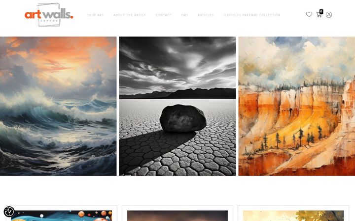 Screenshot of artwalls.ca