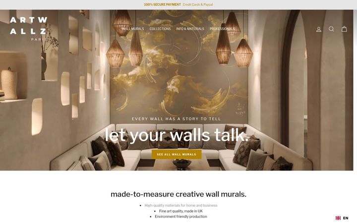 Screenshot of artwallzparis.com
