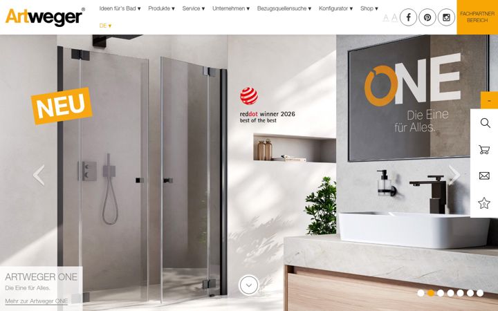 Screenshot of artweger.at