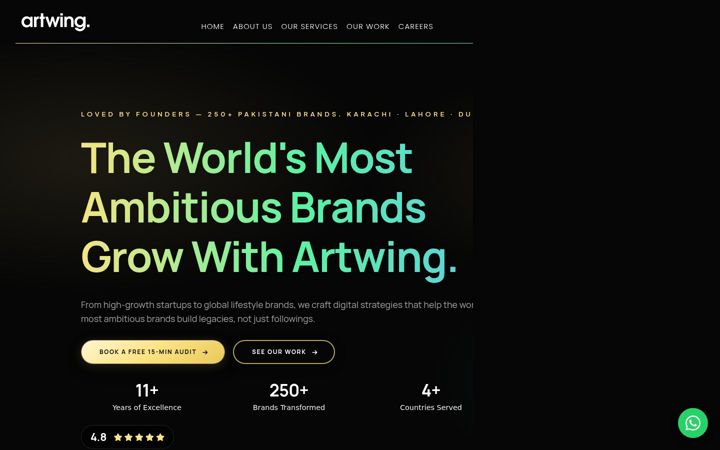Screenshot of artwingstudios.co