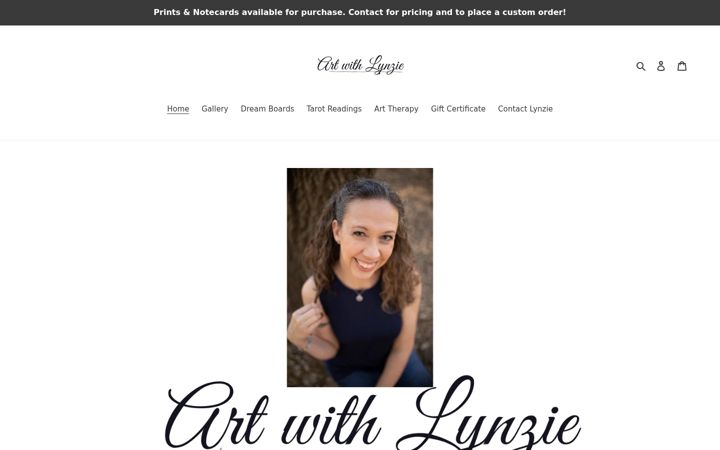 Screenshot of artwithlynzie.com