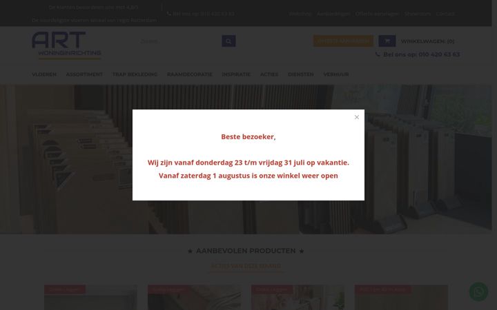 Screenshot stránky artwoninginrichting.nl