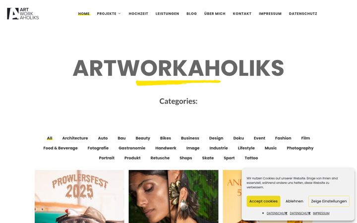 Ekrānuzņēmums no artworkaholiks.de